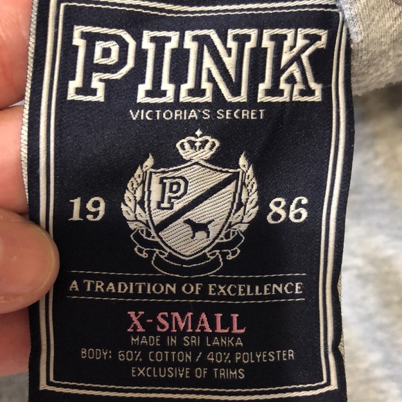 Victoria’s Secret PINK zip up studded heart peace Hoodie XS vintage - Picture 8 of 9